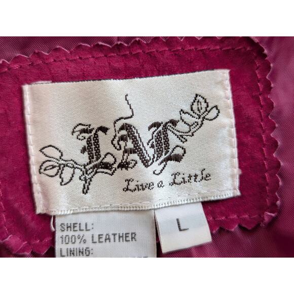 Women's Pink Leather Jacket - Picture 9 of 14